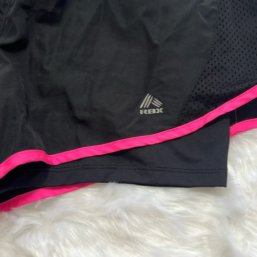 RBX Women's Black and Pink Athletic Shorts - Picture 2 of 4